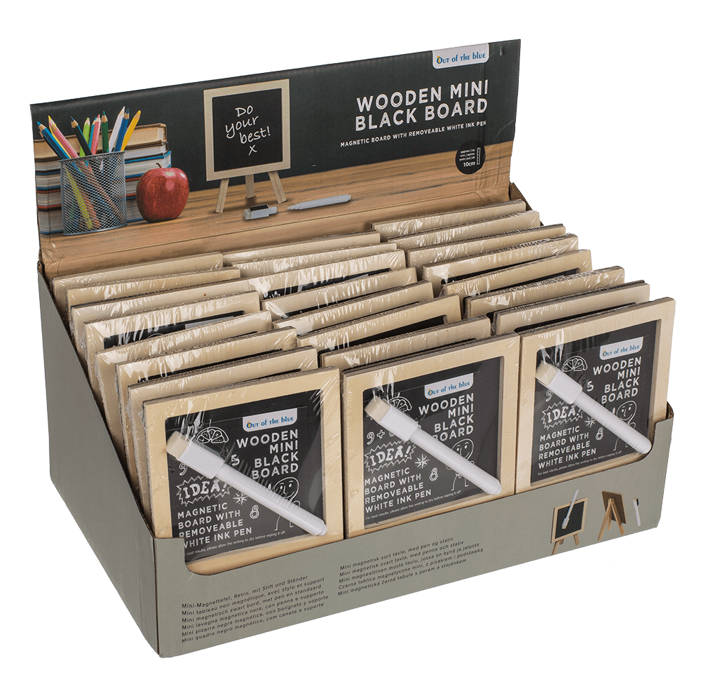 Mini magnetic black board, with pen and stand,