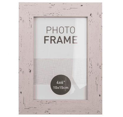 Pastel coloured plastic photo frame in wooden,