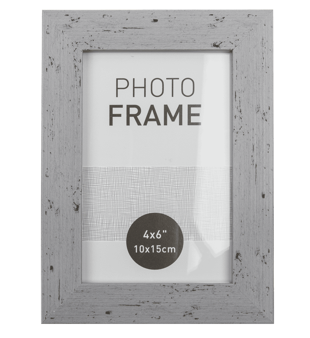 Pastel coloured plastic photo frame in wooden,