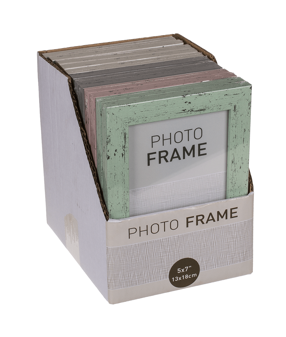 Pastel-Coloured Plastic Photo Frame in Wooden,