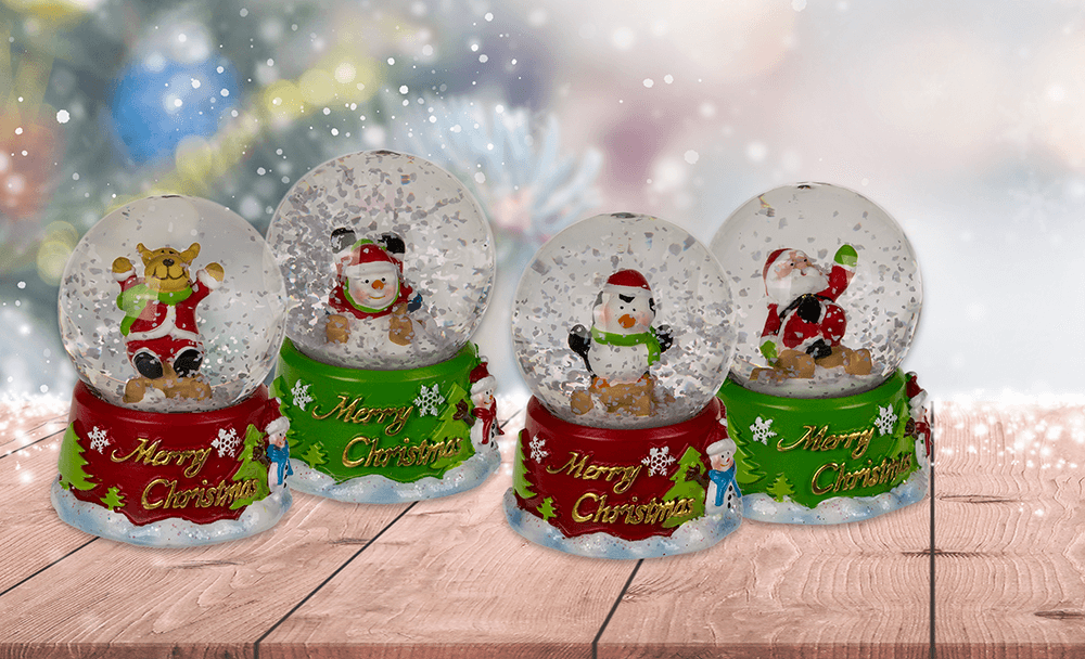 Polyresin snow globe, Merry Christmas,