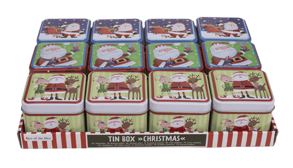 Square tin box, Chrismtas,