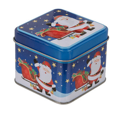 Square tin box, Chrismtas,