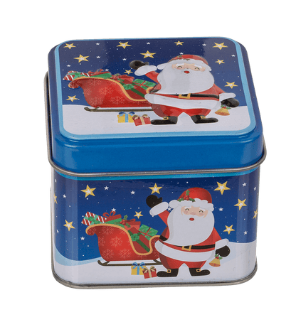 Square tin box, Chrismtas,