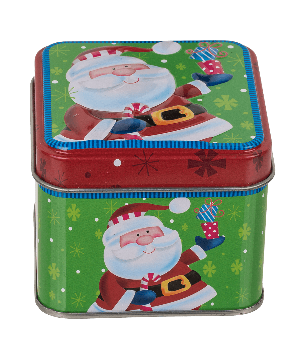 Square tin box, Chrismtas,