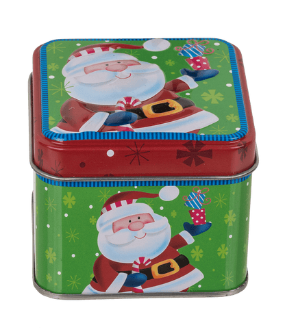 Square tin box, Chrismtas,