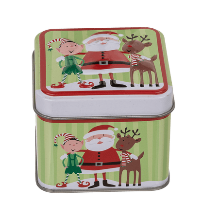 Square tin box, Chrismtas,