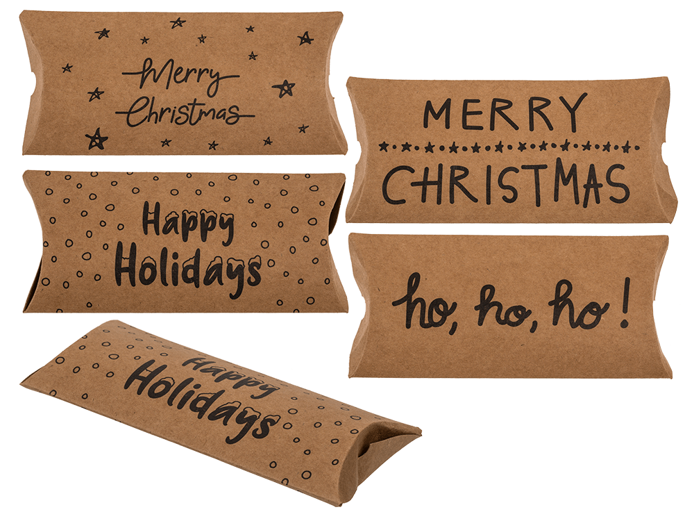 Kraft paper pillow box, Christmas,