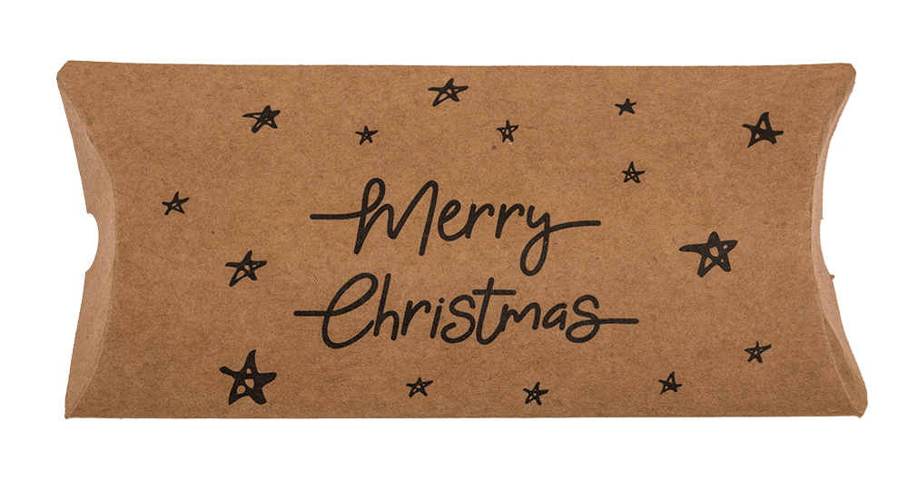 Kraft paper pillow box, Christmas,