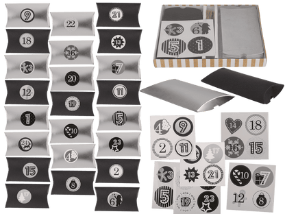 Black/silver coloured advent calender,