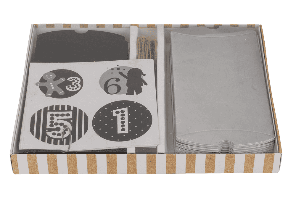 Black/silver coloured advent calender,