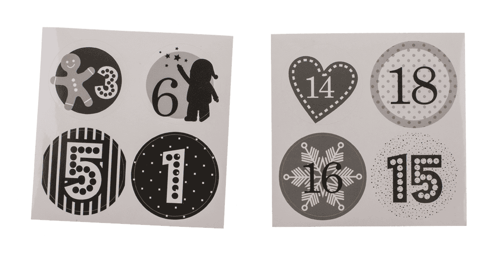 Black/silver coloured advent calender,