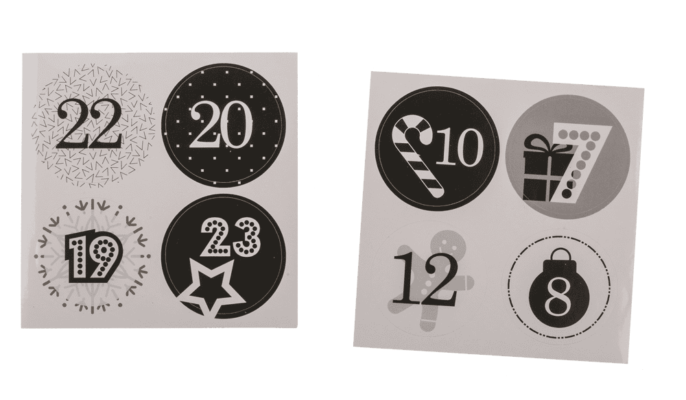 Black/silver coloured advent calender,