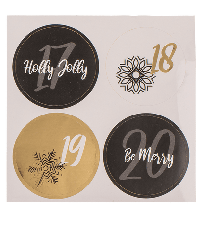 Black/gold colored advent calender,