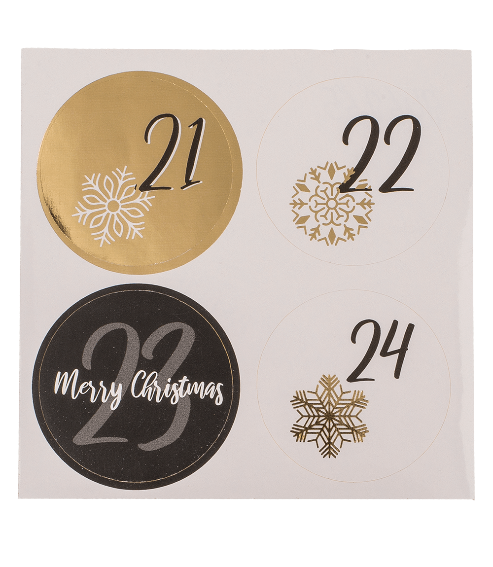 Black/gold colored advent calender,