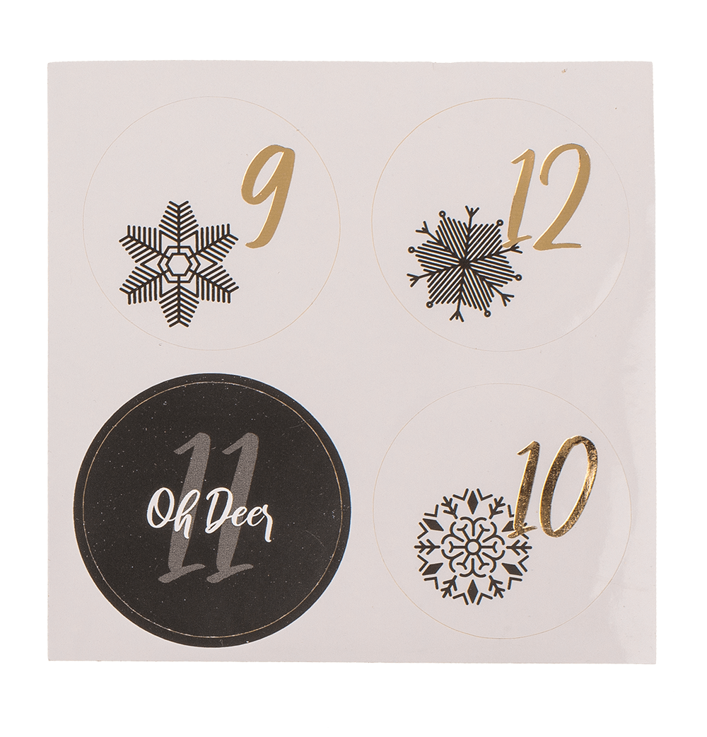 Black/gold colored advent calender,