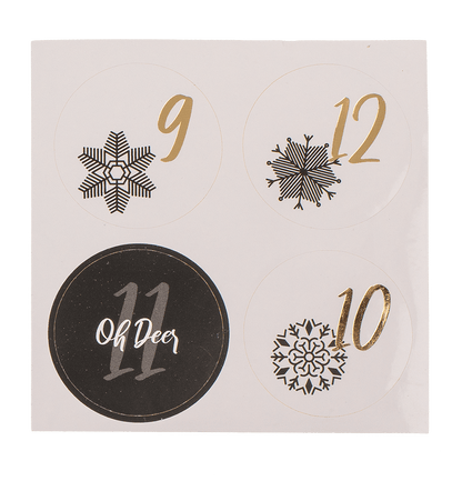 Black/gold colored advent calender,