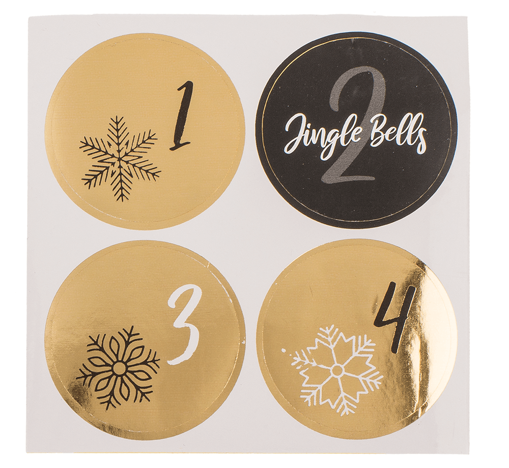 Black/gold colored advent calender,