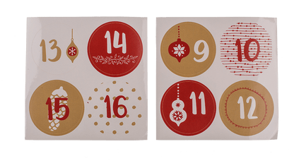 Red/nature coloured advent calender,