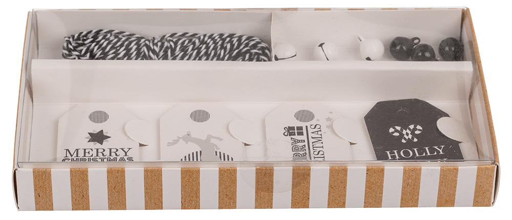 Gift tags, Silver shine, including 6 bells