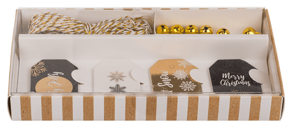 Gift tags, Golden shine, including 6 bells