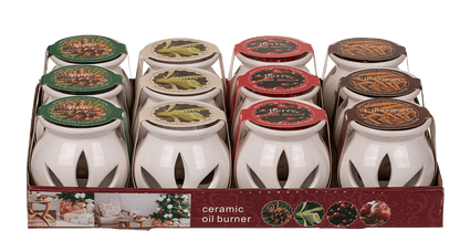 White ceramic aroma lamp with scented melts,