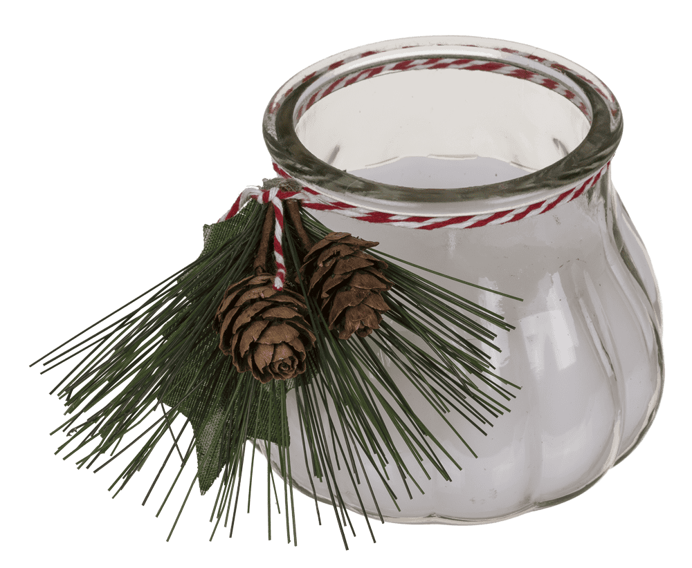 Candle in glass, with decoration,