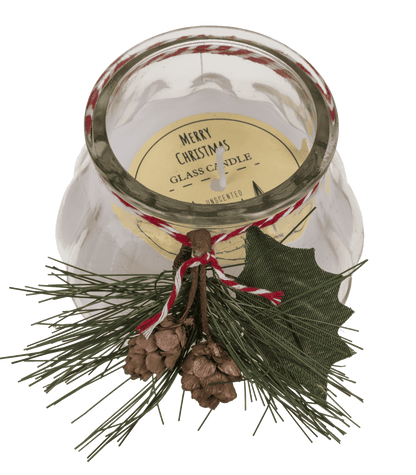 Candle in glass, with decoration,