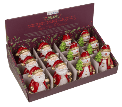 Candle, Santa Claus & Snowman assorted,