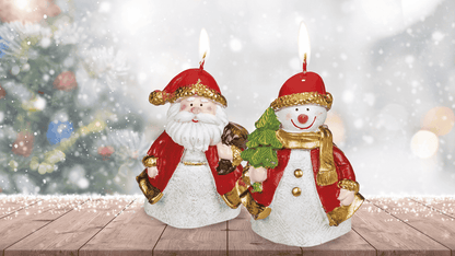 Candle, Santa Claus & Snowman assorted,