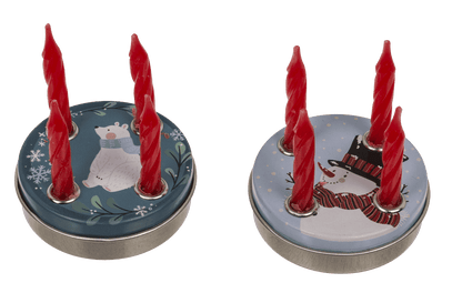 Mini advent wreath, 4 mini candles with base,