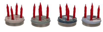 Mini advent wreath, 4 mini candles with base,