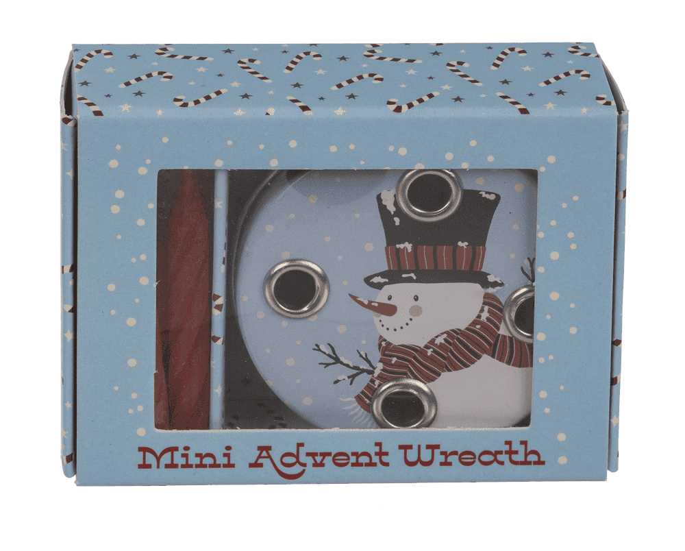 Mini advent wreath, 4 mini candles with base,