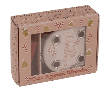 Mini advent wreath, 4 mini candles with base,