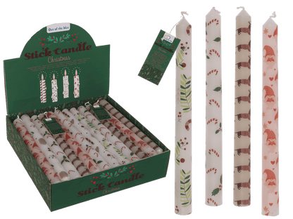 Stick candle, Christmas motifs,