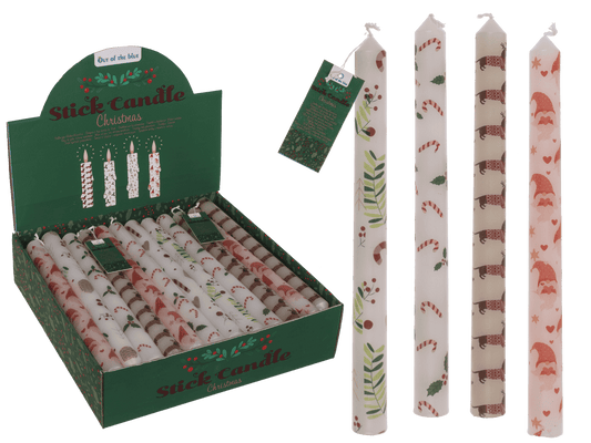 Stick candle, Christmas motifs,