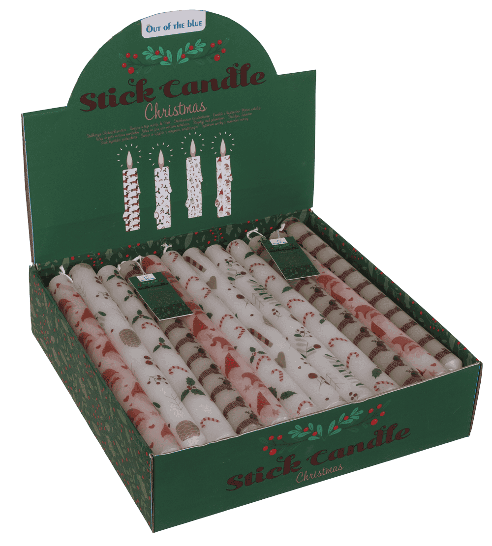 Stick candle, Christmas motifs,