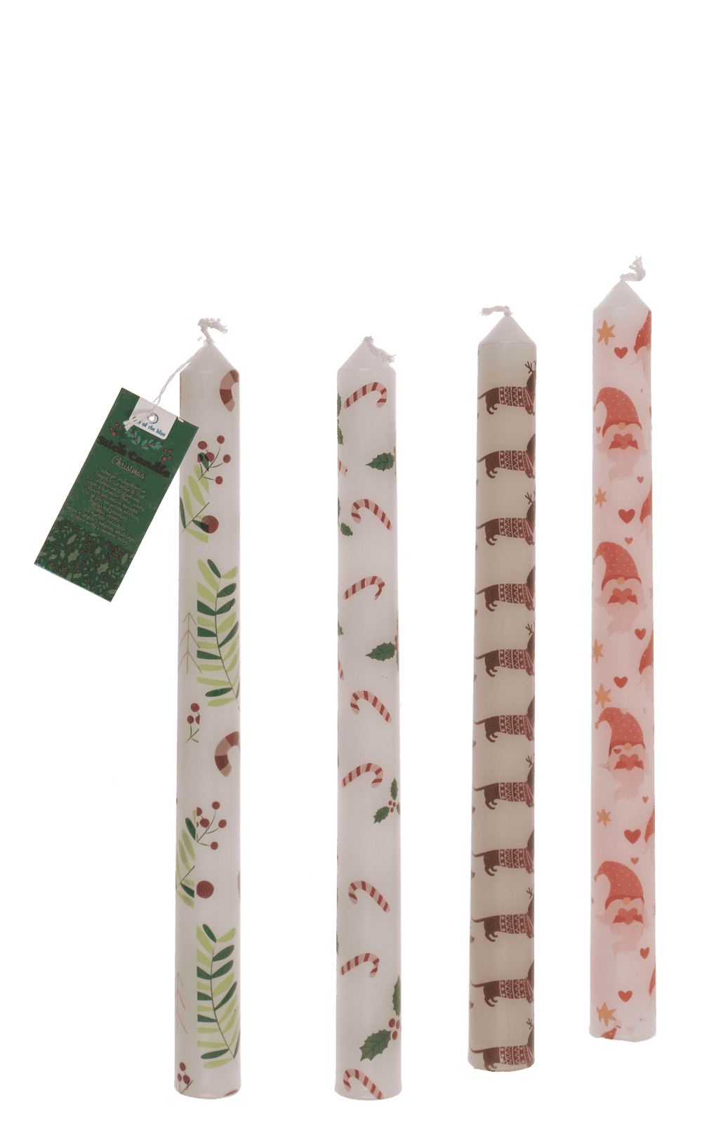 Stick candle, Christmas motifs,