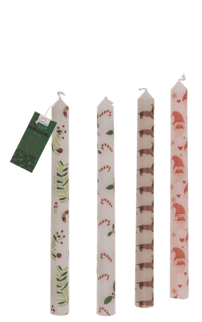 Stick candle, Christmas motifs,