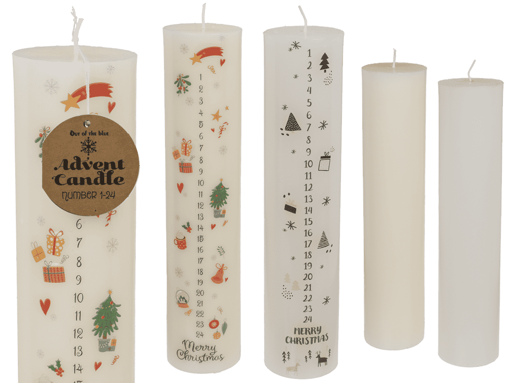 Pillar candle, advent candle 1-24,