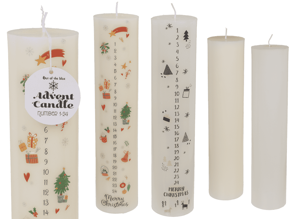 Pillar candle, advent candle 1-24,