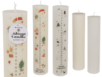 Pillar candle, advent candle 1-24,
