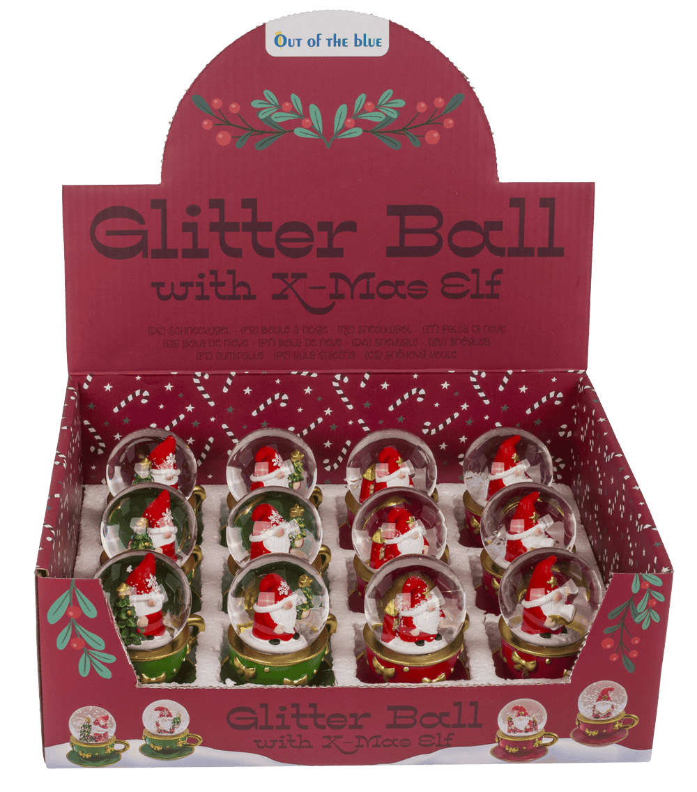 Snow Globe, X-MAS Elf, on base,