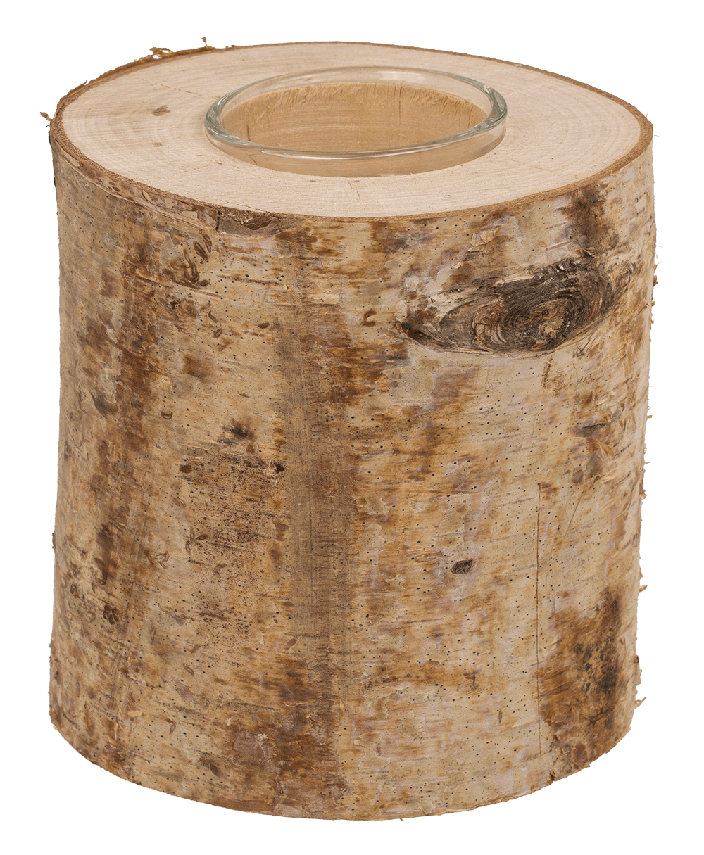 Tree Trunk Insert Deko-Baumstamm mit Glasteelicht-Einsatz, – Out of the Blue