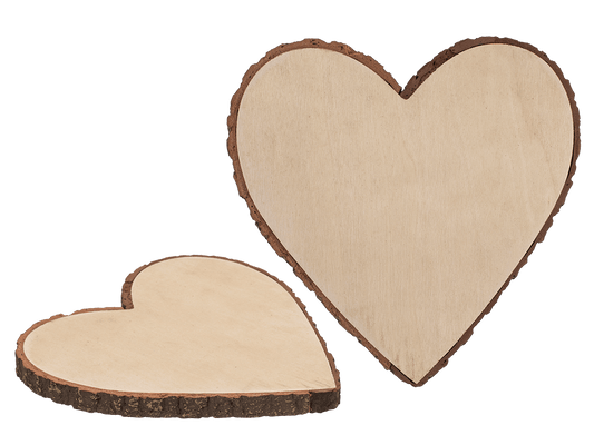 Decorative wooden slice, heart,