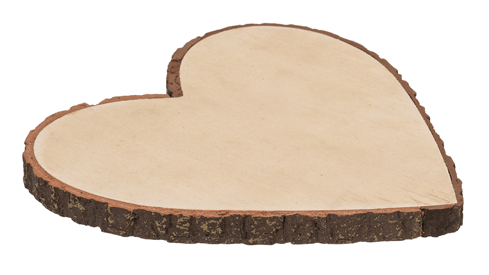Decorative wooden slice, heart,