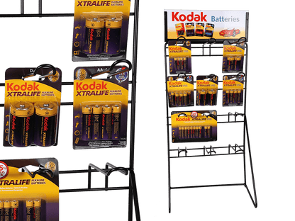 Metal Display Stand for batteries with 12 hooks,
