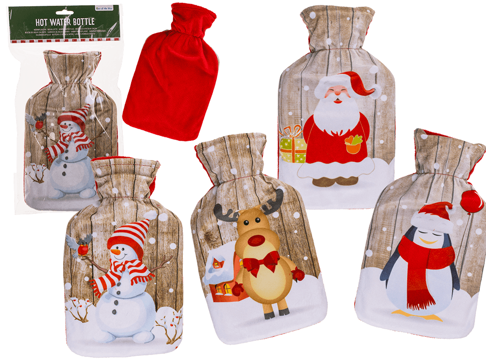 Hot water bottle Christmas Santa, penguin,
