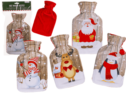 Hot water bottle Christmas Santa, penguin,