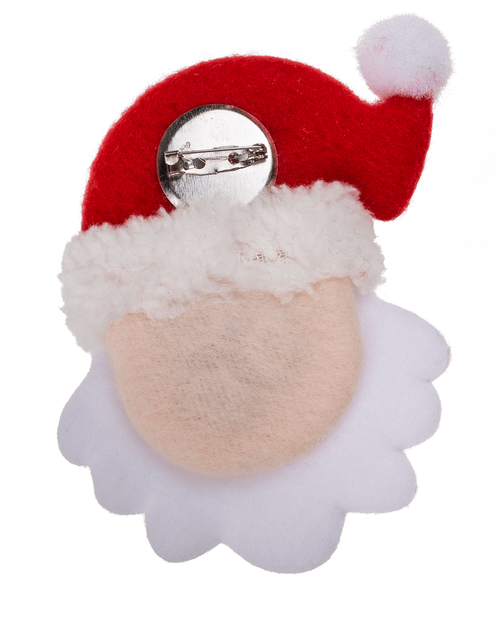 Fabric Santa pin with LED incl. batteries,